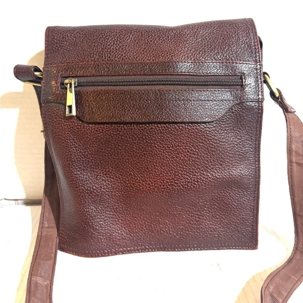 Vintage Dark Brown Leather Messenger Bag